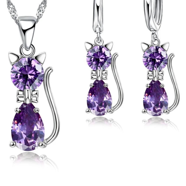 DaniLuxe “Whispers of Grace” Fox Jewelry Set – Necklace & Earrings