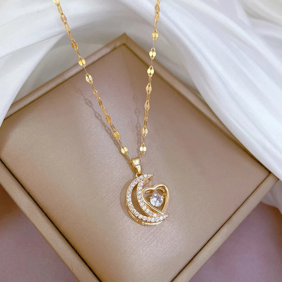 DaniLuxe “Infinite Heart” Zircon Circle Pendant