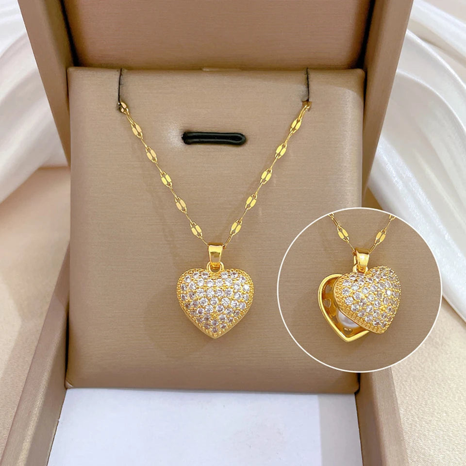 DaniLuxe “Infinite Heart” Zircon Circle Pendant