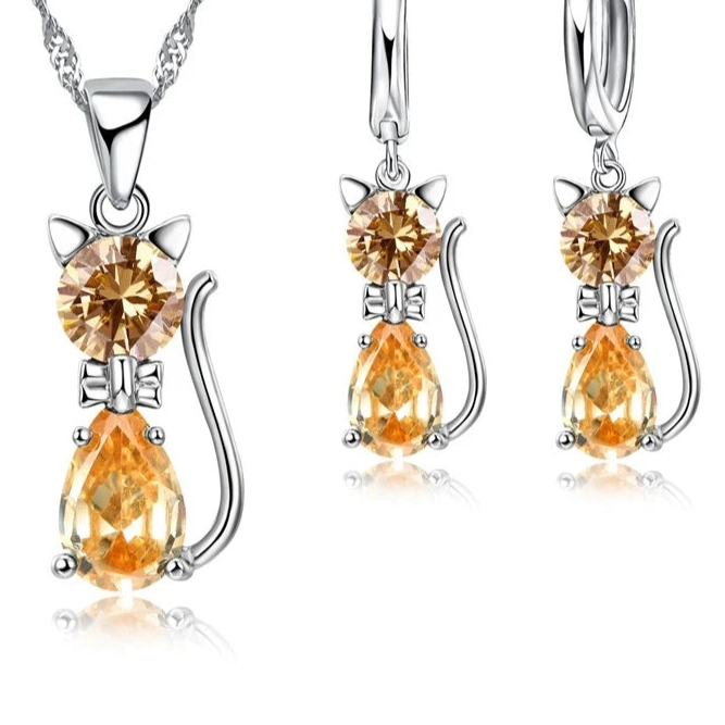 DaniLuxe “Whispers of Grace” Fox Jewelry Set – Necklace & Earrings