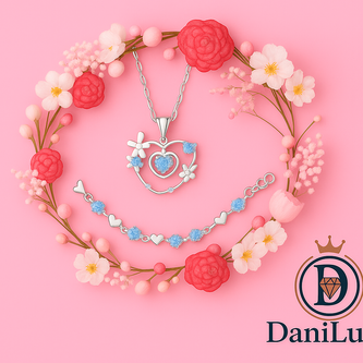 Silver Heart Jewelry Set