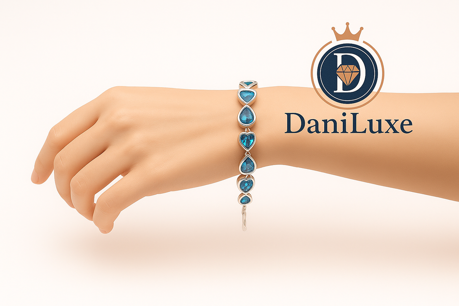 DaniLuxe™ Silver Heart Jewelry Set