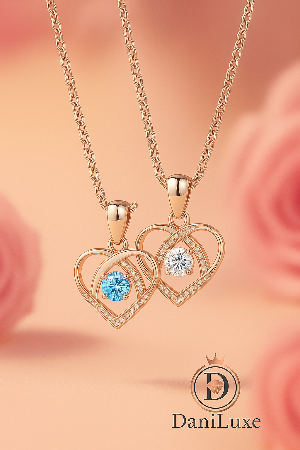 DaniLuxe™ Silver Heart Jewelry Set