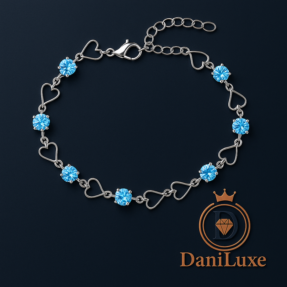 DaniLuxe™ Silver Heart Jewelry Set