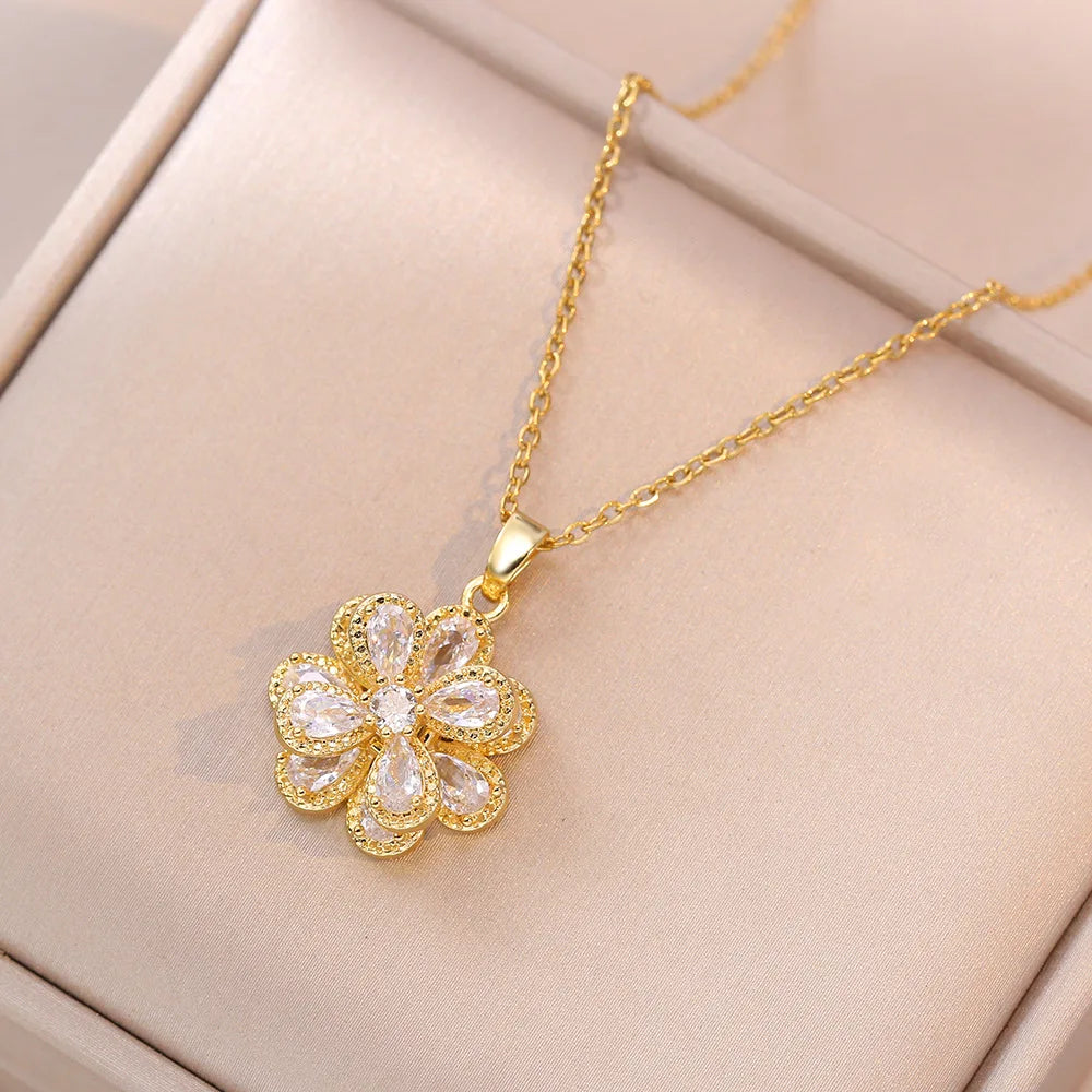 DaniLuxe “Botanica Glow” Plant-Inspired Pendant Necklace – Mood & Wellness Tracker