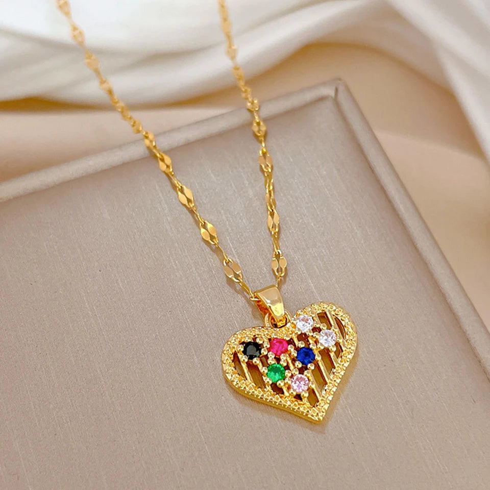 DaniLuxe “Infinite Heart” Zircon Circle Pendant