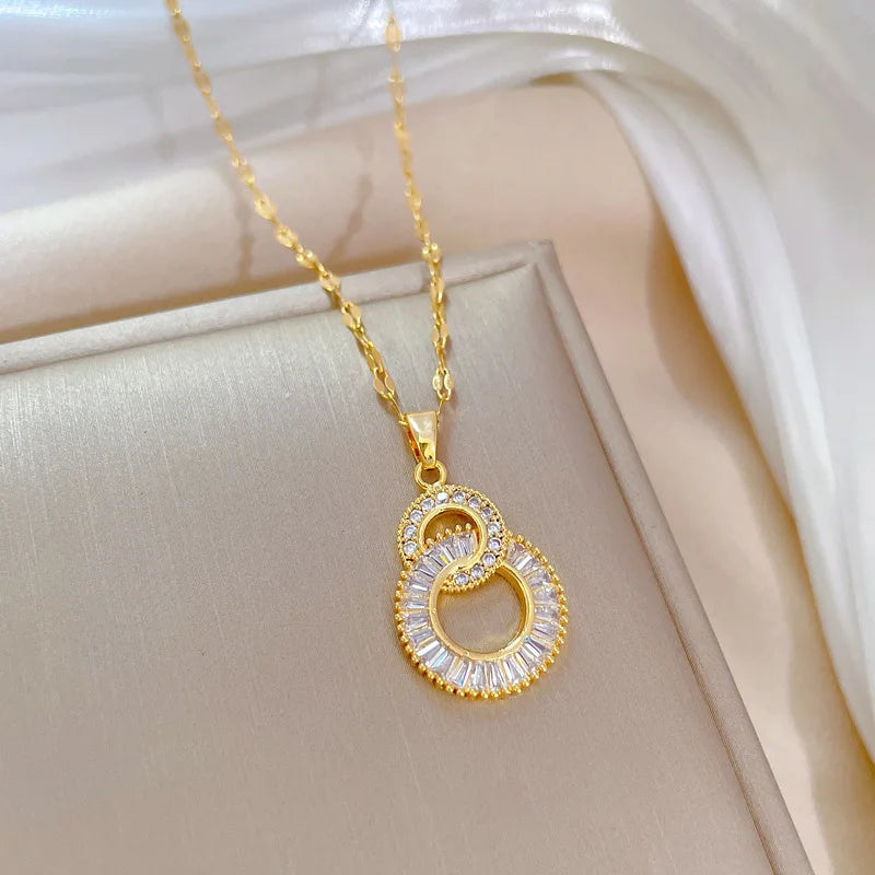 DaniLuxe “Infinite Heart” Zircon Circle Pendant