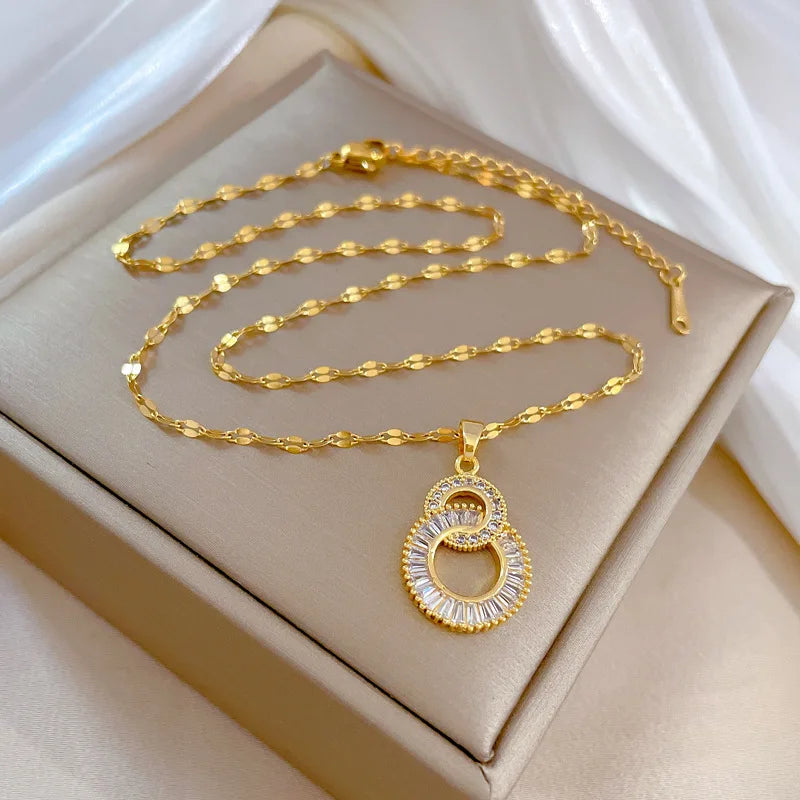 DaniLuxe “Infinite Heart” Zircon Circle Pendant