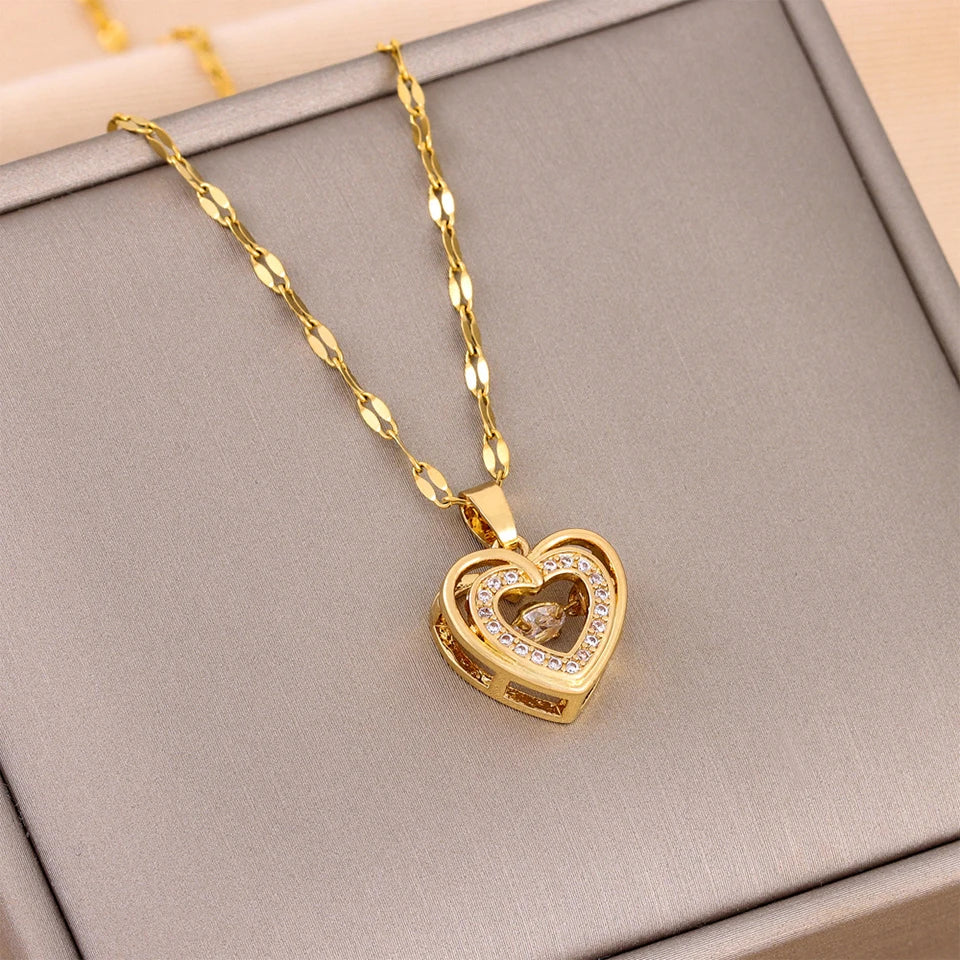 DaniLuxe “Infinite Heart” Zircon Circle Pendant