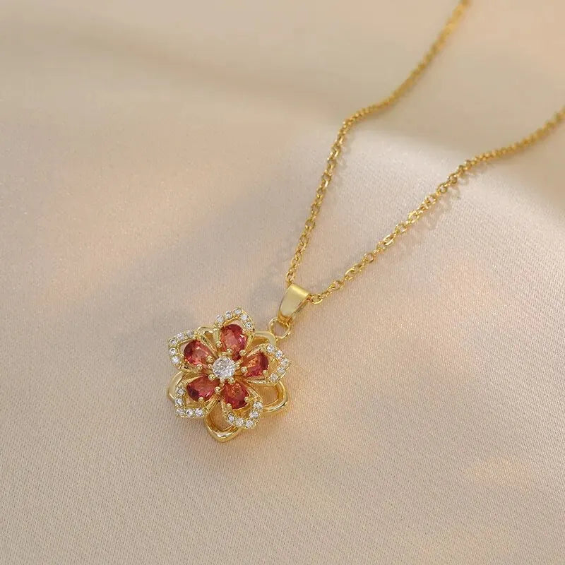DaniLuxe “Botanica Glow” Plant-Inspired Pendant Necklace – Mood & Wellness Tracker
