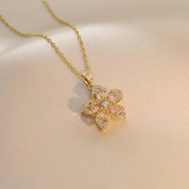 DaniLuxe “Botanica Glow” Plant-Inspired Pendant Necklace – Mood & Wellness Tracker
