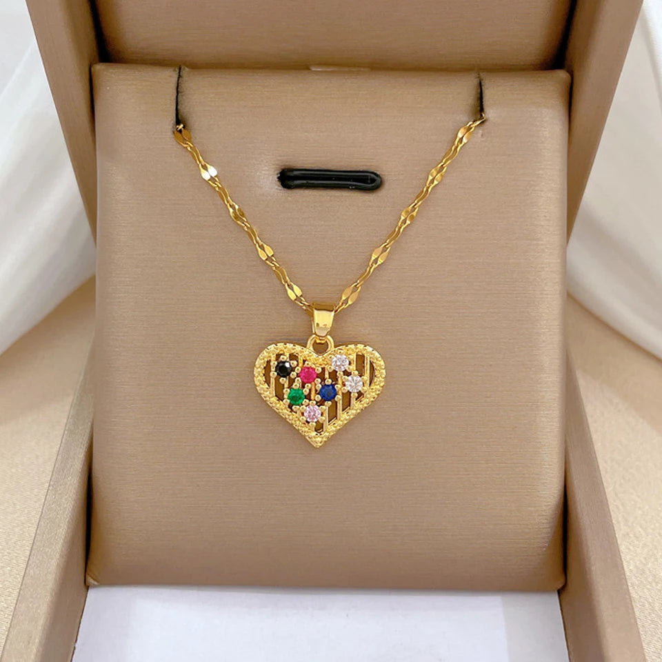 DaniLuxe “Infinite Heart” Zircon Circle Pendant