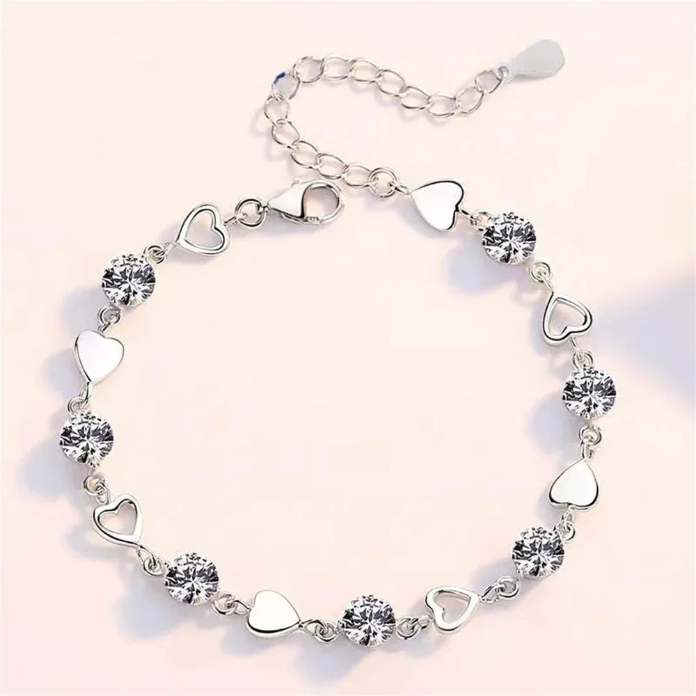 DaniLuxe™ Silver Heart Jewelry Set
