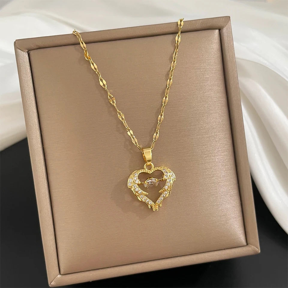 DaniLuxe “Infinite Heart” Zircon Circle Pendant