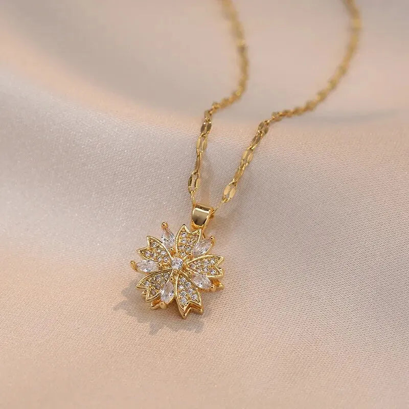 DaniLuxe “Botanica Glow” Plant-Inspired Pendant Necklace – Mood & Wellness Tracker