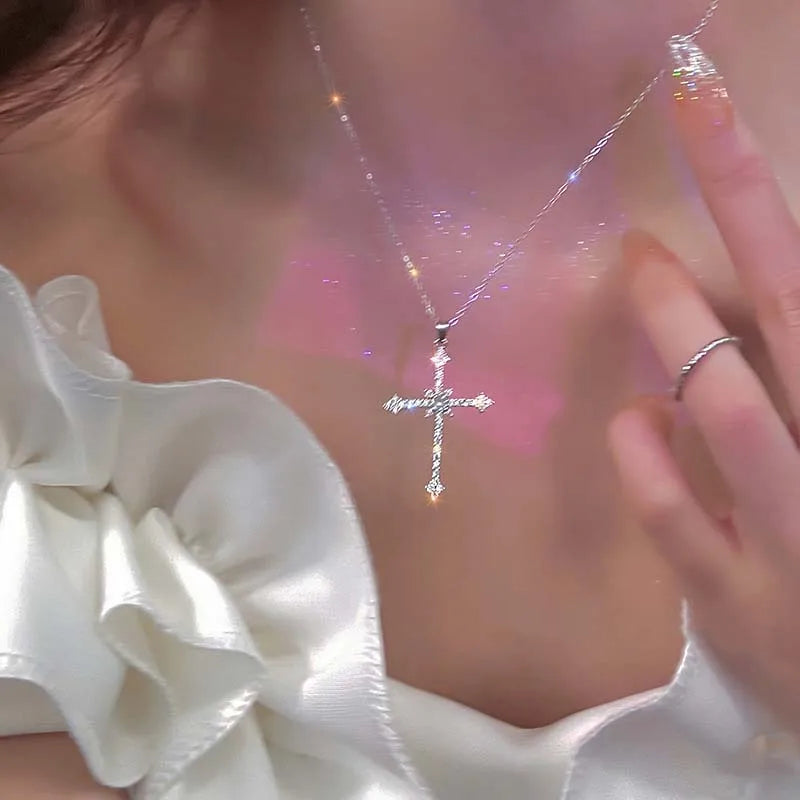 DaniLuxe “Radiant Faith” Mood-Tracking Cross Pendant Necklace