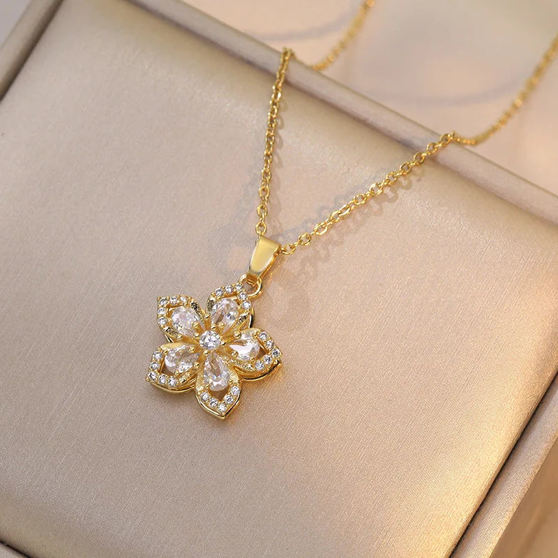 DaniLuxe “Botanica Glow” Plant-Inspired Pendant Necklace – Mood & Wellness Tracker