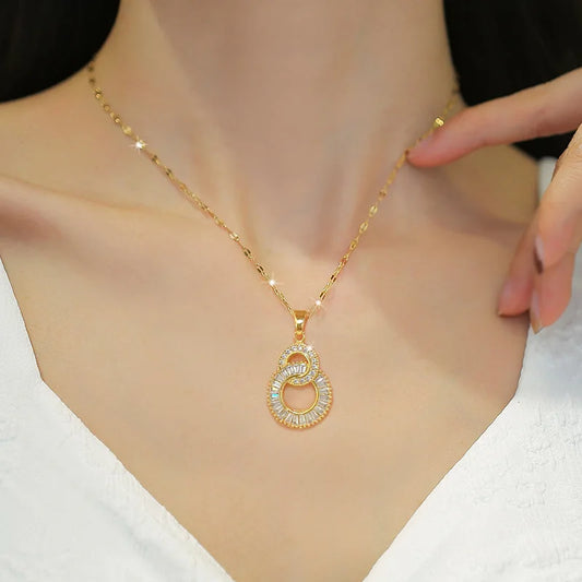 DaniLuxe “Infinite Heart” Zircon Circle Pendant