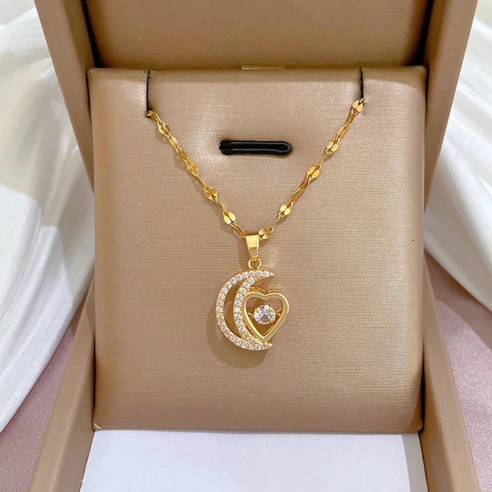 DaniLuxe “Infinite Heart” Zircon Circle Pendant