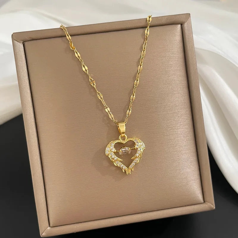 DaniLuxe “Infinite Heart” Zircon Circle Pendant